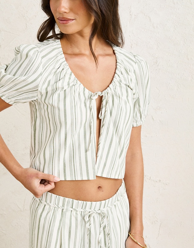Rhythm - Mallorca Stripe Billow Sleeves Top