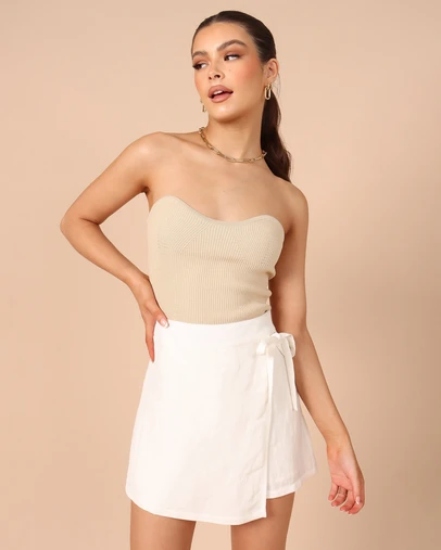 Petal & Pup - Roxy Faux Wrap Skort - Ivory