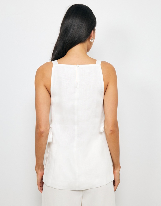 AERE - Maisie Linen Tie Side Top