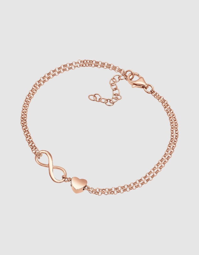 Elli Jewelry - Bracelet Heart Infinity 925 Sterling Silver Rosegold