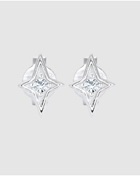 Kuzzoi - ICONIC EXCLUSIVE - Earrings Male Stud Star White Crystals 925 Sterling Silver