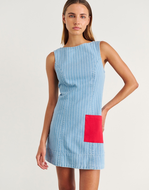 Jag - Nfw Stripe Denim Shift Dress