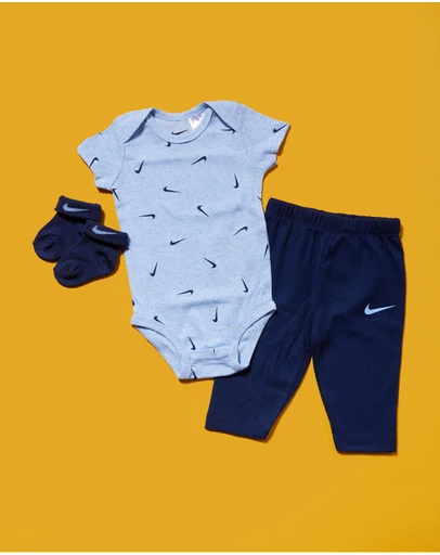 Nike - 3-Pack Bodysuit Waffle Pants Set - Babies