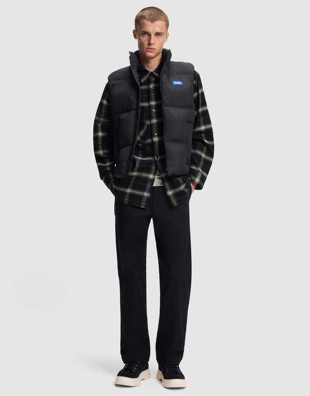 HUGO - Oversized-Fit Overshirt in Checked Cotton Twill