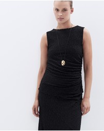 UNISON - Sleeveless Lace Ruched Top