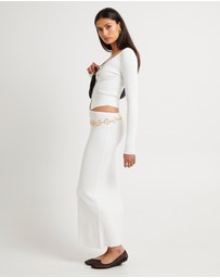 Subtitled - Kelse Knitted Long Sleeve Button Top