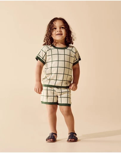 Wilson & Frenchy - Lagoon Organic Knitted Check Set - Babies