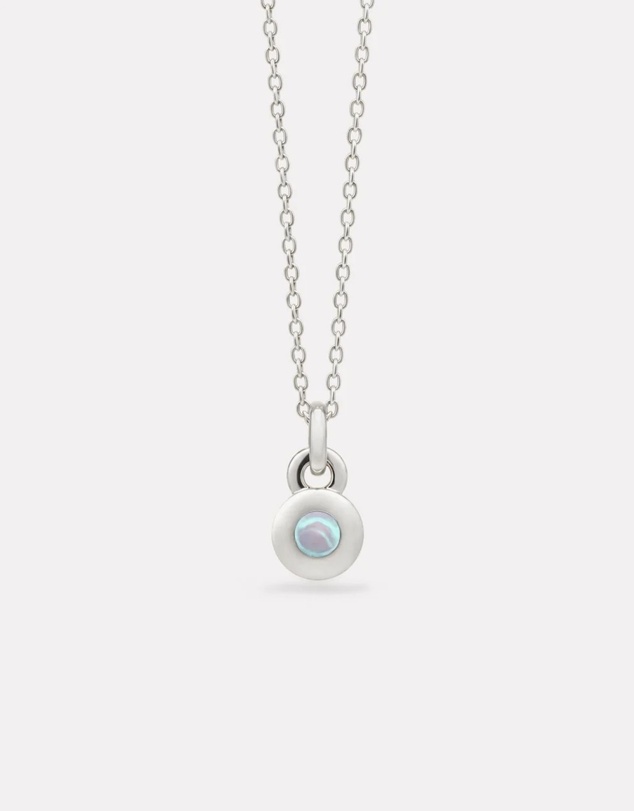 Najo - October Silver & Opal Birthstone Necklace