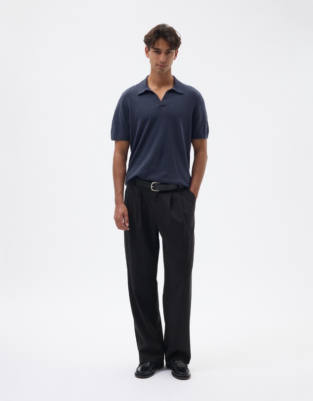 AERE - Linen Blend Knit Polo