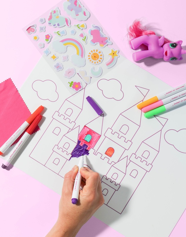 Journey Of Something - Wipeable silicone Mat - Unicorn Castle