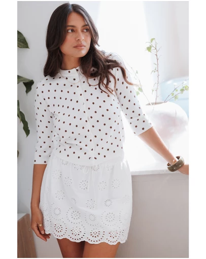 Petal & Pup - Maxima Mini Skirt - White Broderie