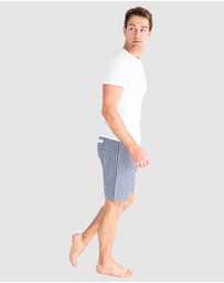 Sant And Abel - Men's Hepburn Gingham Navy Sleep Shorts