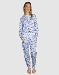 Sant And Abel - Women's Skydog Toile Blue Jersey Long PJ Set