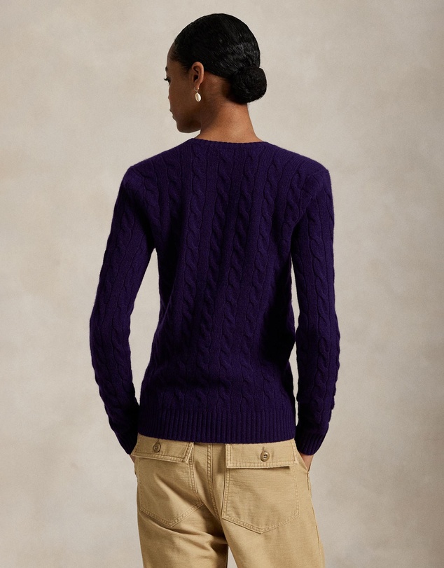 Polo Ralph Lauren - Cable-Knit Wool-Cashmere V-Neck Sweater - ICONIC EXCLUSIVE