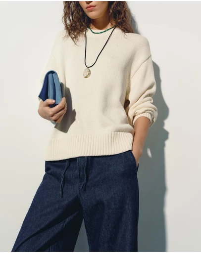 Reformation - Cove Cotton Oversized Crew Jumper