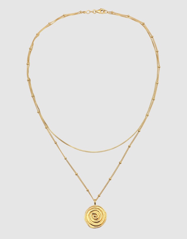 Elli Jewelry - Necklace Layer Disc 925 Sterling Silver Gold-Plated