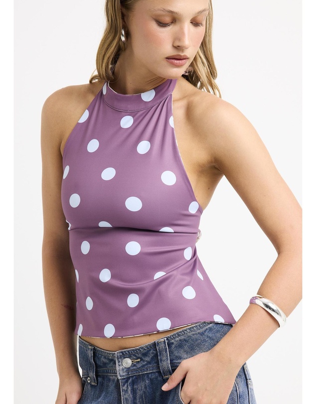 Insight - Clover Check Backless Top