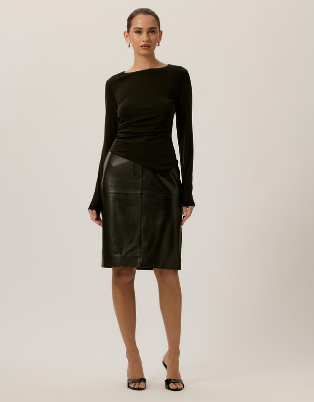 Tussah - Bonnie Asym Ruched Long Sleeve Top