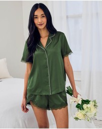 Chelsea Peers - Recycled Satin Button Up Pyjama Set