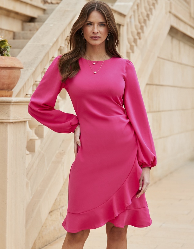 Sosandar - Ruffle Hem Fit & Flare Dress