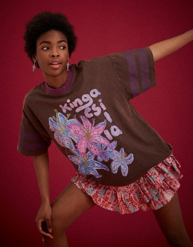 KINGA CSILLA - Kamala Block Print Fae Frill Skort