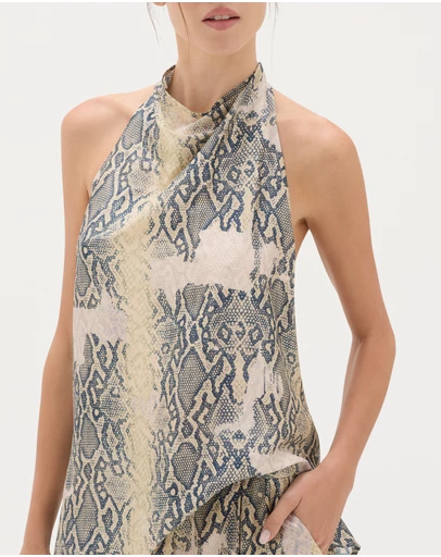 Muma World - Nile Python Draped Halter Top