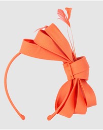 Max Alexander - Large Orange Satin Bow Racing Fascinator