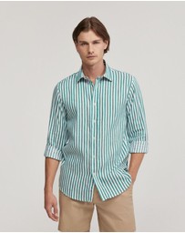 Oxford - Fergus Linen Striped Shirt