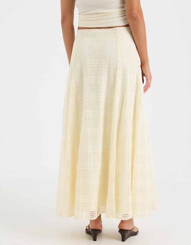 Calli - Selene Sheer Check Maxi Skirt