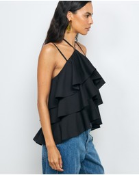 AERE - Giselle Tiered Halter Top