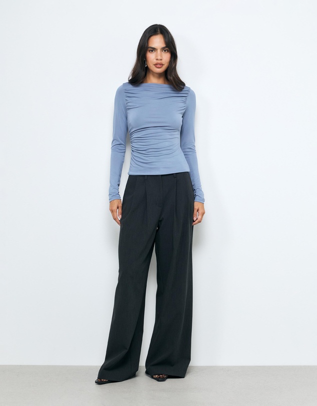 AERE - Eira Ruched Cupro Top