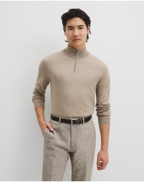 Country Road - Australian Merino Long Sleeve Vam Half Zip Knit