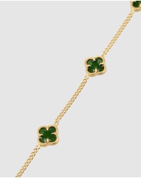 Elli Jewelry - Bracelet Cloverleaf Symbol 925 Sterling Silver Gold-Plated