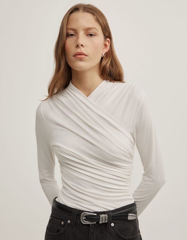 Witchery - Wrap Long Sleeve Jersey Top