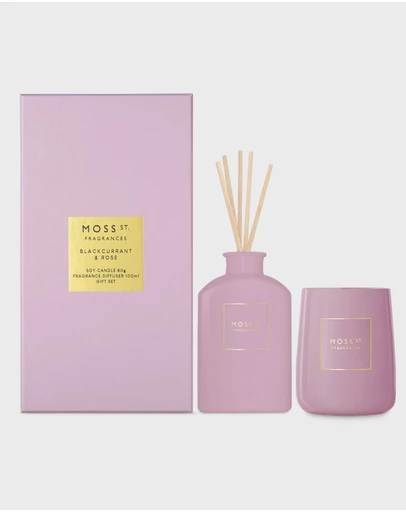 Moss St Fragrances - Blackcurrant & Rose Mini Candle & Diffuser Gift Set