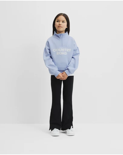 Country Road - Australian Cotton Blend Sequin Half Zip Sweat