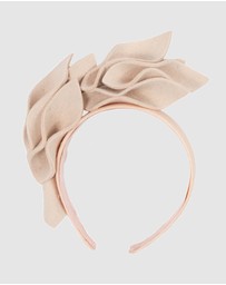 Max Alexander - Felt Beige Winter Racing Fascinator