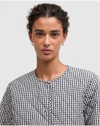 Barbour - Cashel Check Collarless Quilted Jacket