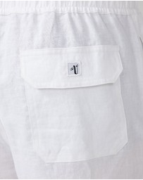 Vacay Swimwear - White Linen Shorts