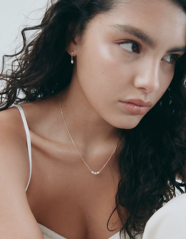 SAINT VALENTINE - Mini Pearl Necklace - Silver