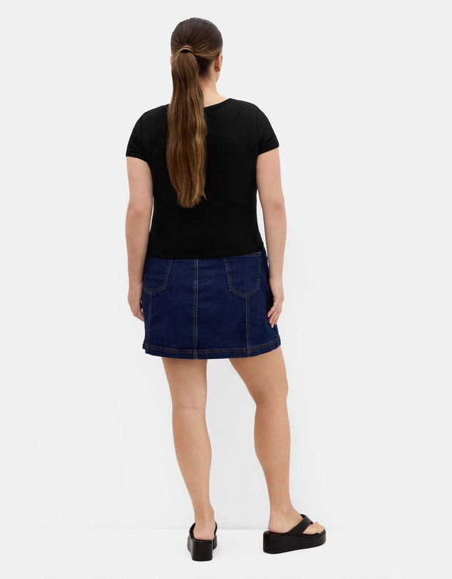 City Chic - Plus size Micro Chilli Print Tee - black