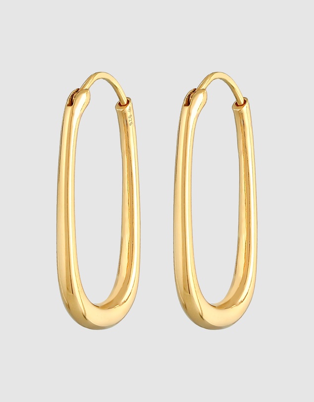 Elli Jewelry - Modern Hoop Earrings in Gold-Plated 925 Silver