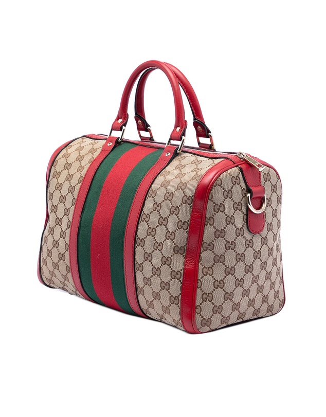Pre-Loved by Azura Reborn - Pre-Loved Medium GG Canvas Web Joy Boston Bag