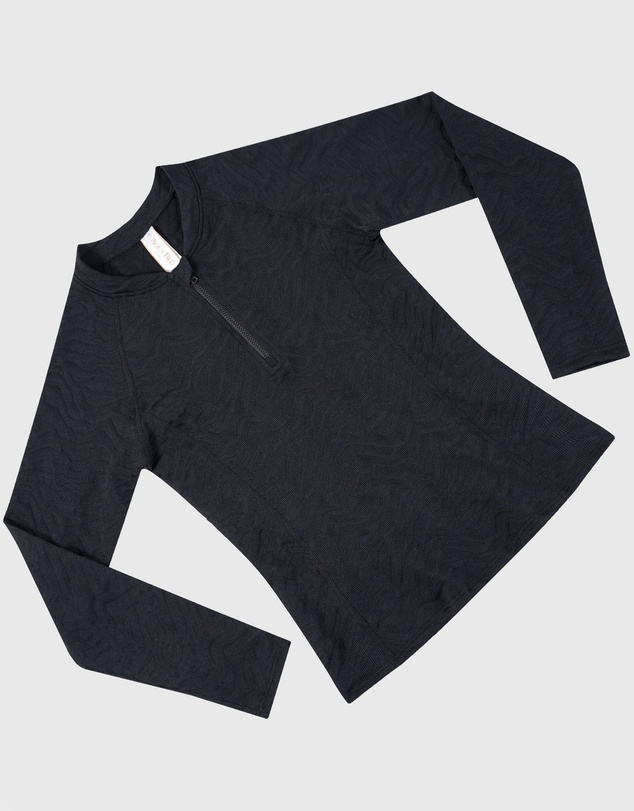 Aqua Blu Kids - Stepping Stones Black Long Sleeve Rash Vest - Teens