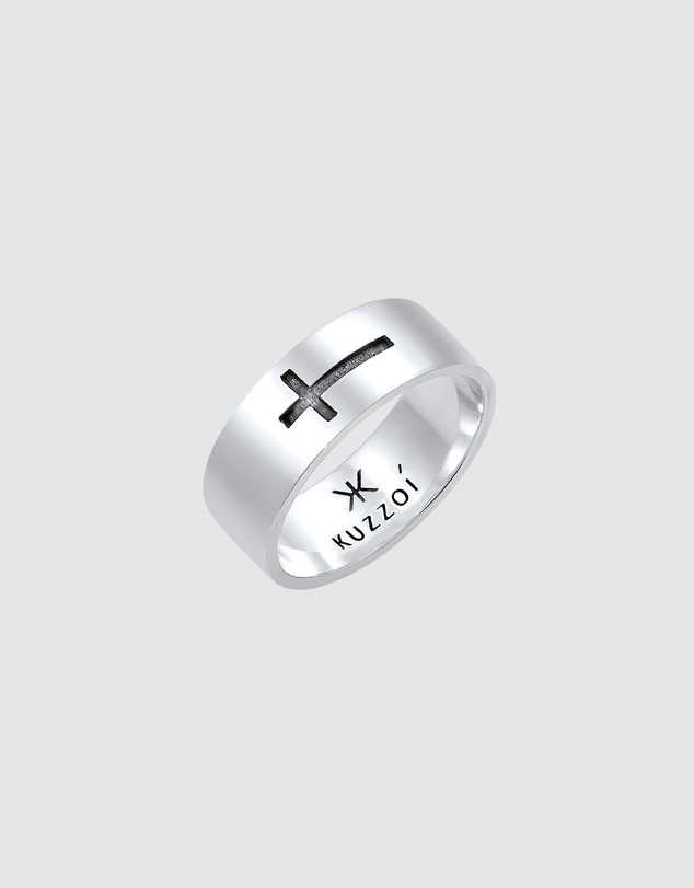 Kuzzoi - ICONIC EXCLUSIVE - Cross Band Ring in 925 Sterling Silver