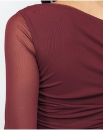 AERE - Chloe Off Shoulder Mesh Top