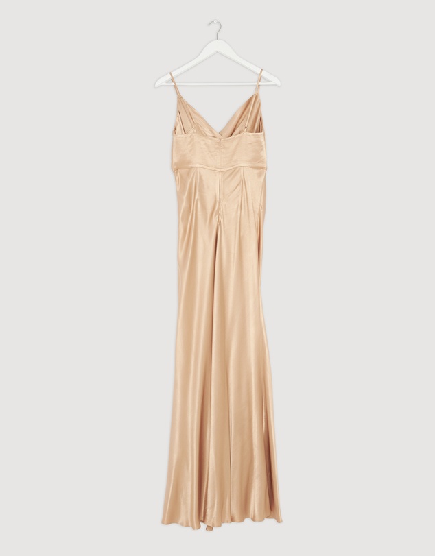 Revibe - Repaired Shona Joy La Lune Cross Draped Maxi Dress - AU 8