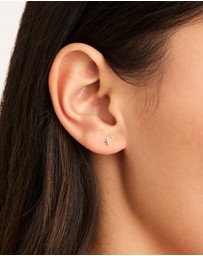 By Charlotte - Sterling Silver Love F Earring