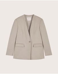 IDA+S - Liora French Silk Wool Collarless Haute Couture Suit Jacket
