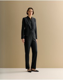 Trenery - Single Breasted Cropped Blazer in Black